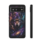 Cosmic Wolf Phone Case, Galaxy Nebula Portrait Tough Cover, Gift