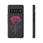 Glitch Rose Neon Phone Case Vaporwave Tough Cover