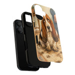 Guilty Basset Hound Phone Case, Muddy Watercolor Art Cover