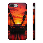 Matte Black MK4 Supra Sunset Tough Phone Case - Palm Silhouette