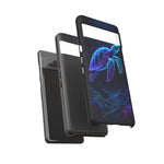 Neon Cyber Sea Turtle Tough Phone Case Ocean Design