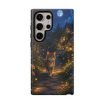 Moonlit Garden Cat Phone Case, Firefly Painterly Art Cover