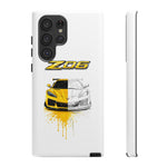 Z06 Corvette Phone Case, Yellow Sketch Reveal Chrome Cover