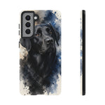 Black Lab Watercolor Art Tough Phone Case - Dog Portrait