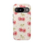 Pink Cherry Pattern Phone Case | Cute Retro Fruit Design