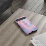 Pastel Aura Phone Case, Swirling Silhouette 3D Cover, Gift