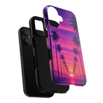 Retrowave Aesthetic Sunset Palm Trees phone case