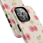 Pink Cherry Pattern Phone Case | Cute Retro Fruit Design