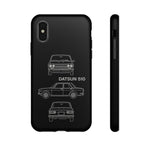 Datsun 510 Triple View Line Art JDM Tough Phone Case Cover Gift