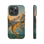 Leaping Golden Trout Lake Scene phone case | Tough Cover
