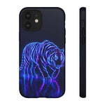 Neon Blue Tiger phone case | tough protective cover