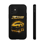 Z06 Corvette Phone Case, Yellow Neon Chrome Studio Cover