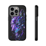 Holographic Wolf Phone Case, Fractured Prism Iridescent Cover