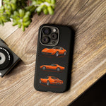 C3 Corvette Art Phone Case Orange, Three-View Vector Cover, Gift
