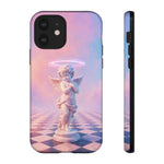 Praying Cherub Statue halo Vaporwave Aesthetic phone case