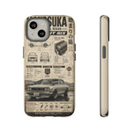 Silver Hakosuka Phone Case, Vintage JDM Infographic Cover