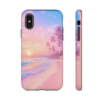 Pastel Beach Sunset Haze Vaporwave Art Tough Phone Case