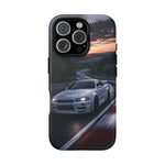 Skyline GT-R R34 White Nurburgring Speed Art Tough Phone Case