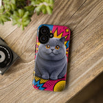 British Shorthair Round Pop Art Tough Phone Case