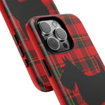 Scottish Terrier Silhouette Plaid Art Tough Phone Case