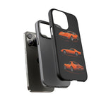 C3 Corvette Art Phone Case Orange, Three-View Vector Cover, Gift