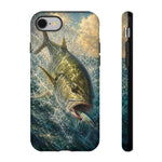 Jack Crevalle Strike Phone Case Saltwater Fishing Gift for Anglers