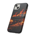 Black Charger Classic Muscle Flames Tough Phone Case Cover Gift