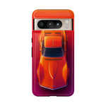 C3 Corvette Phone Case, Orange Top-Down Duotone Gradient Cover