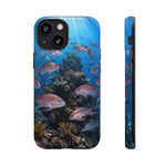 Snapper Reef Phone Case, Sunlit School Ocean Fishing Tough Cover