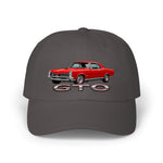 1967 GTO Dad Hat Muscle Car Cap Adjustable Strap Red Goat 400 Hardtop