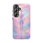 Pastel Aura Phone Case, Swirling Silhouette 3D Cover, Gift