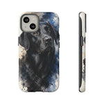 Black Lab Watercolor Art Tough Phone Case - Dog Portrait