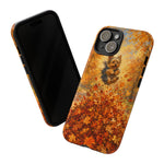 Yorkshire Terrier Jumping in Autumn Leaves Tough Case | Fall Dog Phone Cover