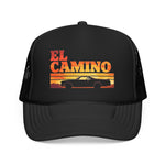 Retro El Camino Sunset Vintage Style Foam Trucker Hat Classic Utility Car Graphic Snapback Cap