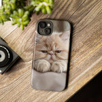 Persian Kitten Phone Case, Sleepy Macro Close-Up Portrait Cover