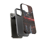 Red FD RX-7 Blossom Alley Tough Phone Case - Rain-Slicked Night