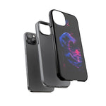 Cresting Wave Glitch Art Tough Phone Case - Blue Magenta