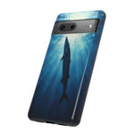 Barracuda Silhouette Phone Case, Sunlit Marine Art Tough Cover
