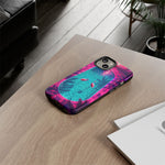 Neon Flamingo Pool Vaporwave Art Tough Phone Case