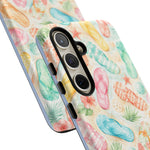 Watercolor Flip Flops pattern Tough Case | Beach Shells Phone Cover