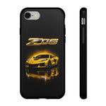 Z06 Corvette Phone Case, Yellow Neon Chrome Studio Cover
