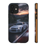 Skyline GT-R R34 White Nurburgring Speed Art Tough Phone Case