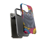British Shorthair Round Pop Art Tough Phone Case