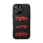 C4 Corvette Art Phone Case Red, Three-View Vector Cover, Gift