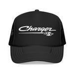 Vintage Style Charger Classic Script Emblem Retro Muscle Car Foam Trucker Hat Snapback Mesh Cap
