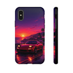 FD RX-7 Retro Sunset Sports Car Tough Case | Neon Vaporwave Beach Drive