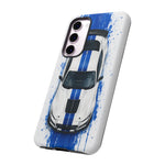 GT500 Phone Case, White Top-Down Painterly Stripe Cover, Gift