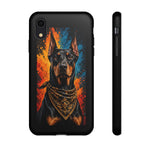 Doberman Bandana Portrait Tough Phone Case - Color Splash