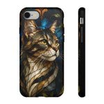 Stained Glass Cat Phone Case, Lead Line Art Cover, Gift