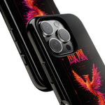 Glitch Phoenix Rising Art Tough Phone Case - Orange Pink Neon